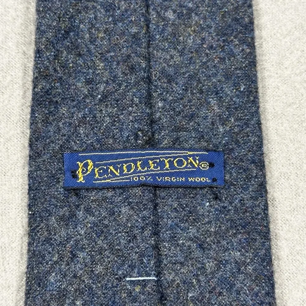 Vintage Pendleton 100% Virgin Wool Blue Tweed Necktie Men’s Made in USA Tie